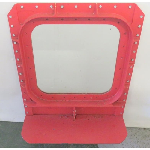 274 - Red Wall Hanging Industrial Style Frame with red frame inset with nuts & screws approx. 45cm x 60cm ... 