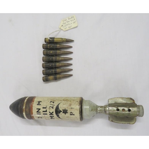 Mark II/2 Practice Dummy Mortar & 7.62 SLR 7 Bullet Clip (fired)