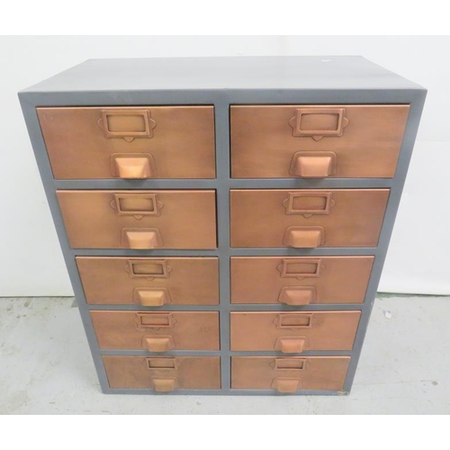 Industrial Style Grey Metal Chest of Drawers/Filing Drawers in copper ...