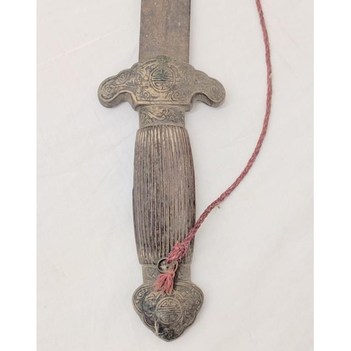 Brass Sword, wooden handle with carrying rope approx. 54cm L A/f ...