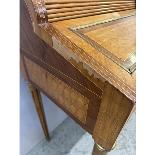 Writers Table with brass & inlaid top, extending drawer with automatic ...