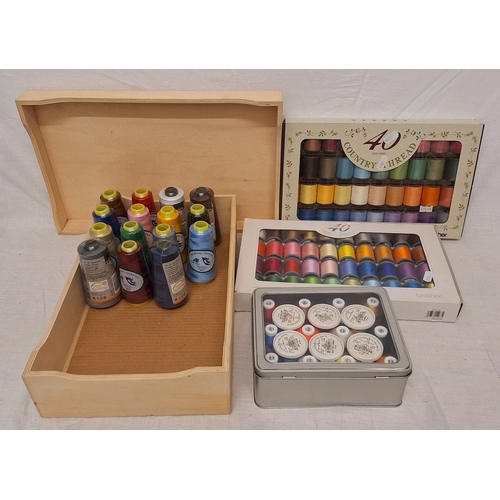 Boxed Sets of Embroidery Threads incl. cones in wooden box (1 Box)