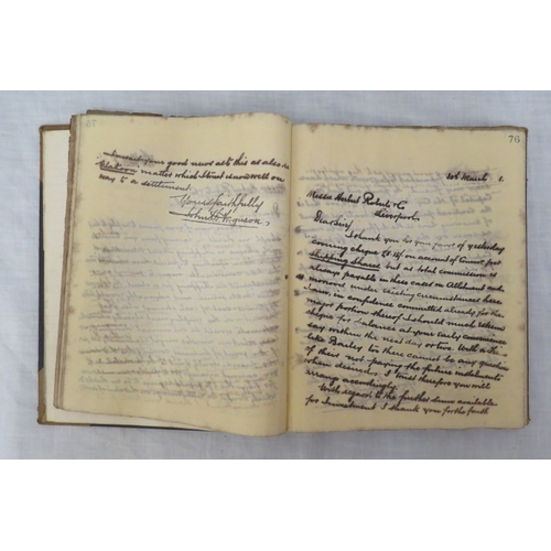 Book: Part Leather Bound 'The Letter Book' containing handwritten ...