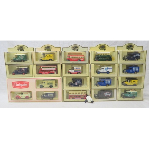 16 Lledo Advertising Model Vehicles & Set Unigate Vans