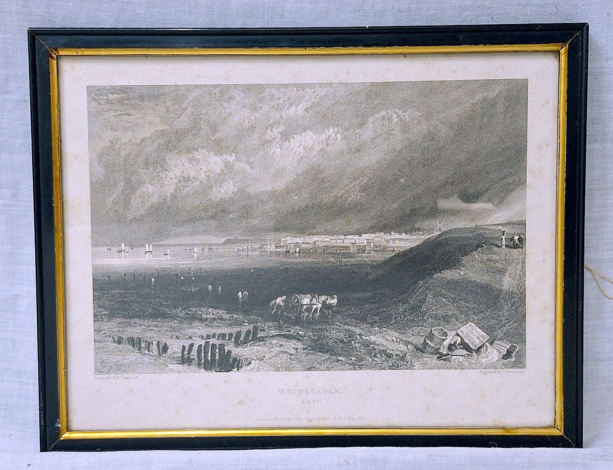 F/g Printed Engraving Whitstable Kent after an original drawing by JMW ...
