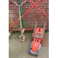 Flymo Visimo Electric Lawnmower UNTESTED & back saver/automatic spade (2)