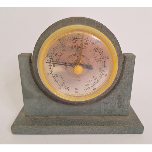 Vintage Table Top/Mantel Tecton Swivel Barometer on green/grey stone ...