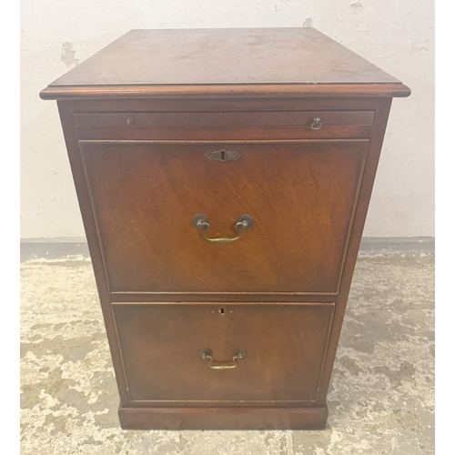 Antique Mahogany Filing Cabinet with 2 large drawers, swan neck handles ...