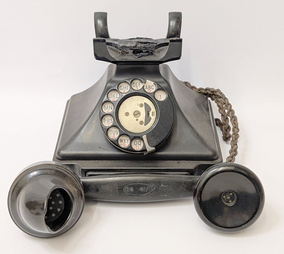 Vintage Black Bakelite Pyramid Telephone with pull out slide drawer A/f ...