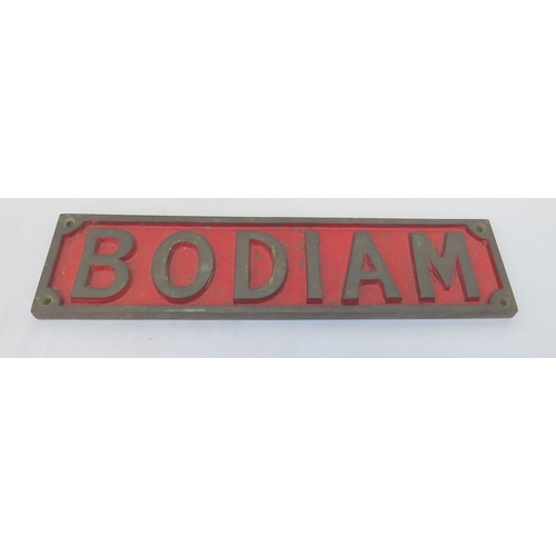 Cast Iron Sign 'Bodiam' 30cm x 7cm