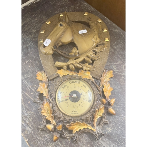 Erref Barromaster Plastic Barometer with horseshoe decoration, 23cm W x ...