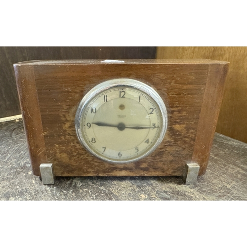 Temco Electric Art Deco Style Wooden Cased Mantel Clock, 14cm H x 22cm ...