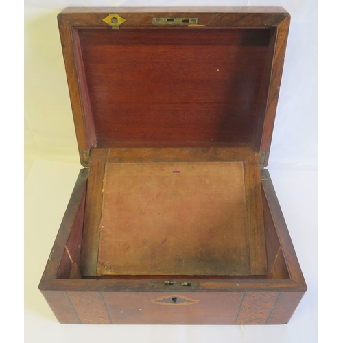 Antique Mahogany Writing Slope with marquetry banding to top, interior ...