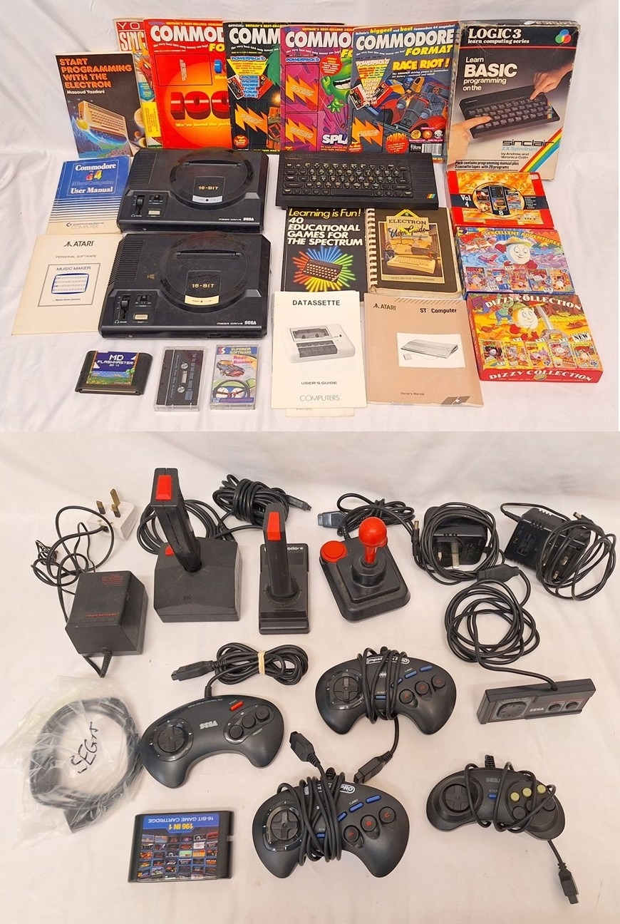 Vintage Computer Consoles incl. 2 x Sega Mega Drives, Sinclair ZX ...