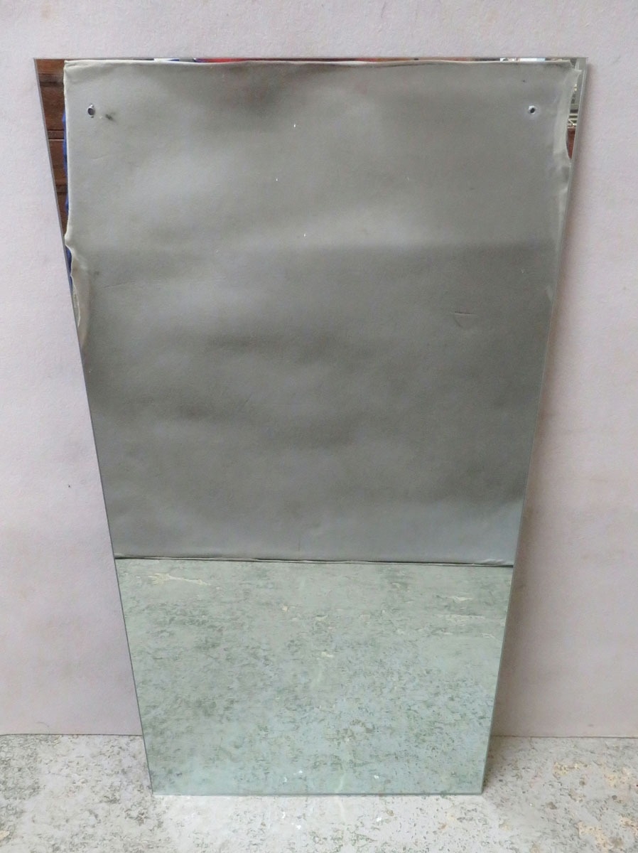 Large Rectangular Frameless Wall Mirror approx. 91cm H x 45cm W (BW)