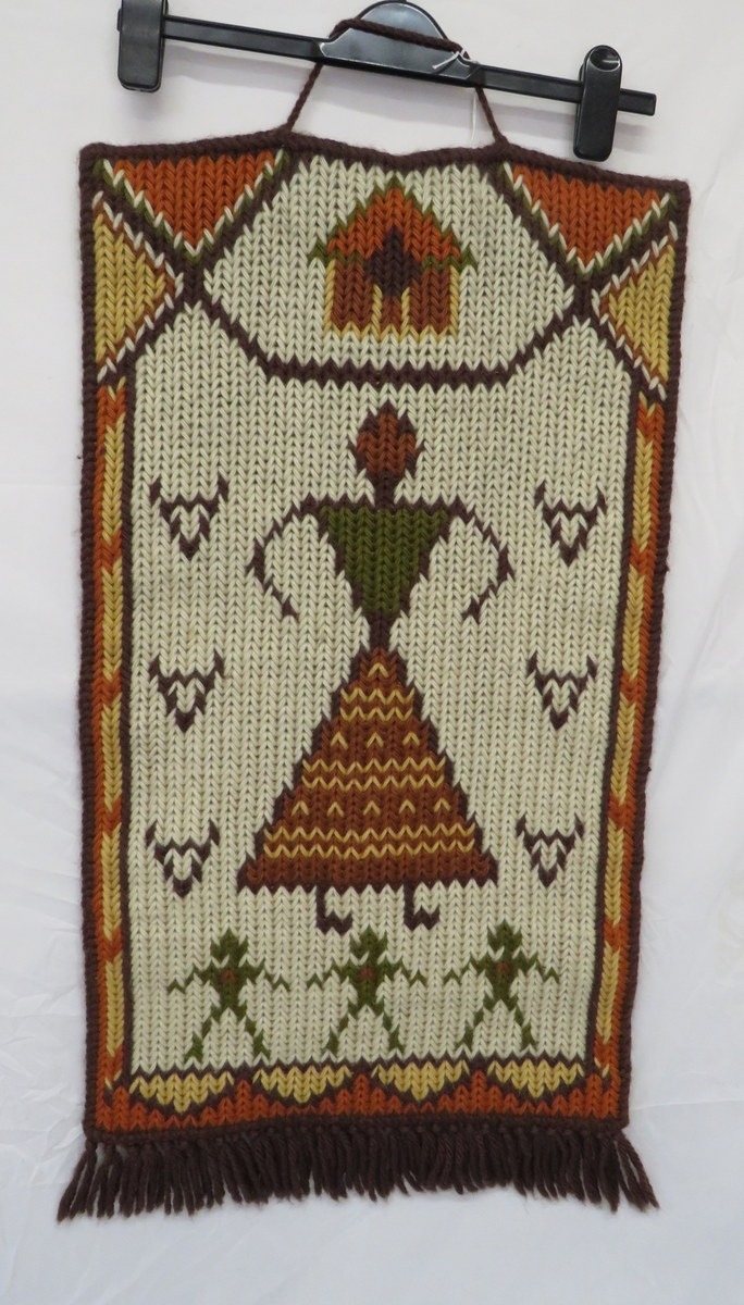 Vintage Scandinavian Style Figural Yarn Wall Hanging approx. 90cm L