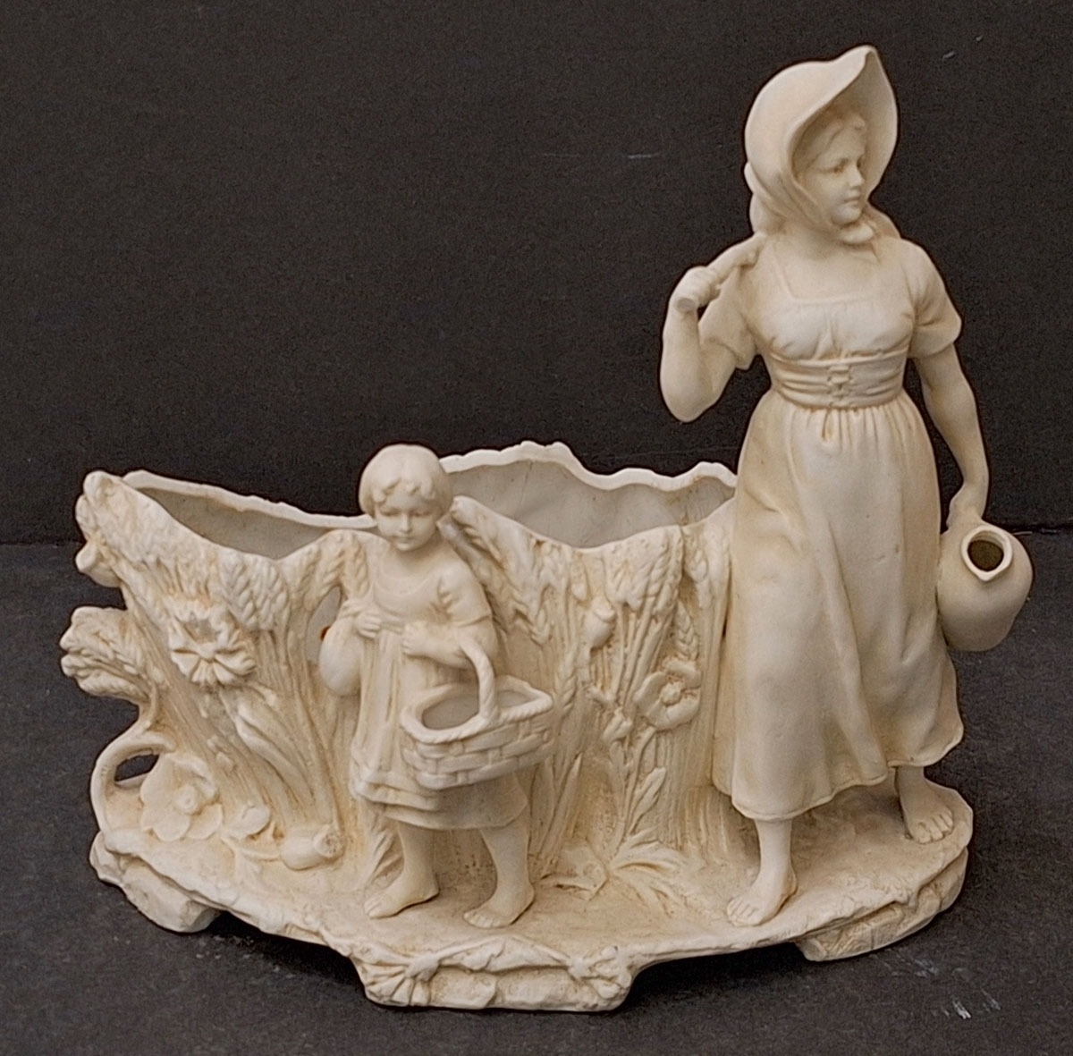 Late C19th German Bisque Figural Centre Piece with figure of a woman ...