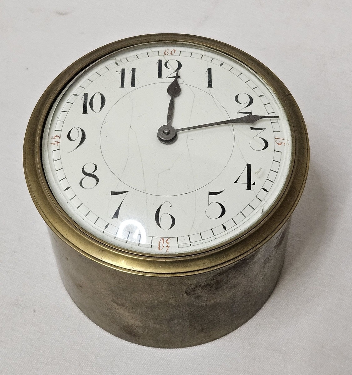 Late C19th Clock Movement with convex bevel glass, white dial, Arabic ...