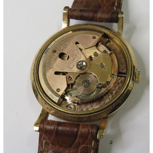9ct Gold Rolex Tudor Prince Gents Automatic Wristwatch, leather strap ...