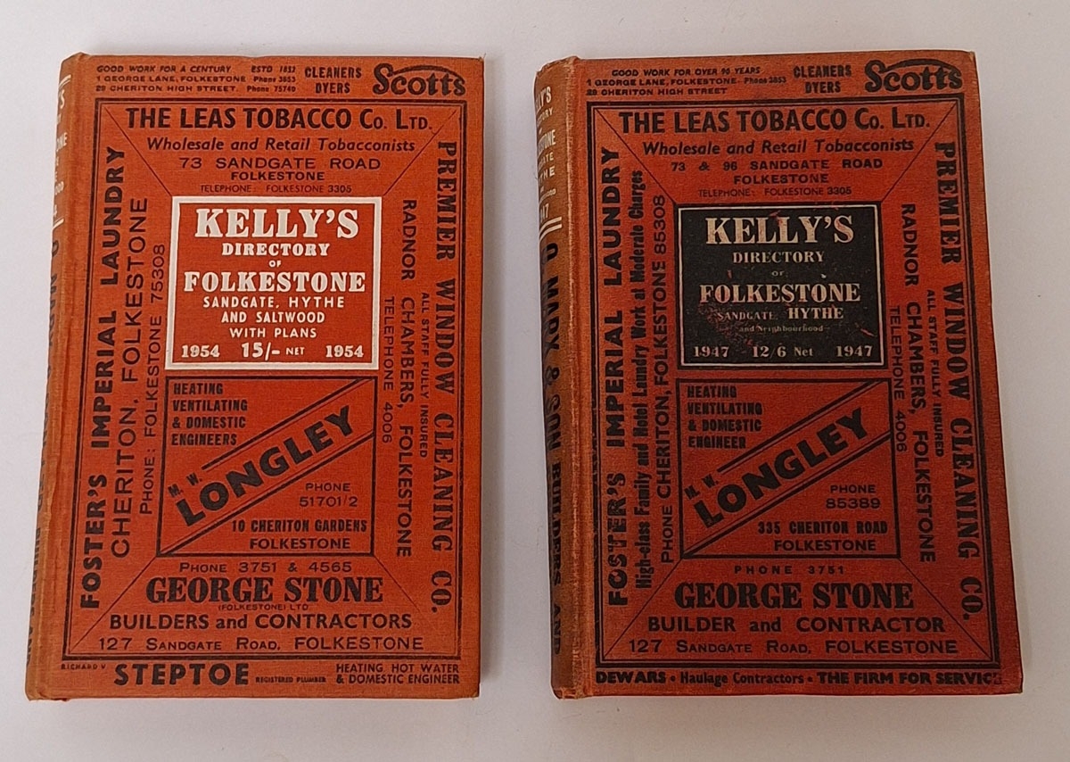 Books: 2 Vols. Kelly's Directory of Folkestone, Sandgate & Hythe 1947 ...