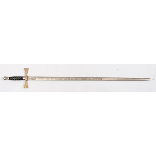 100 - An ERII presentation court sword by Wilkinson, London,: the straight blade with acid etched decorati... 