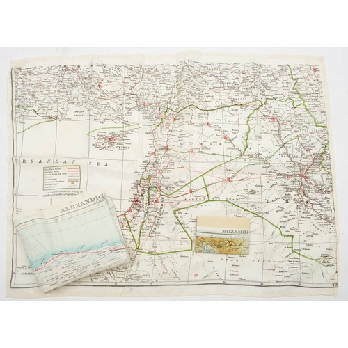 110 - Three RAF silk maps:, comprising 'Alexandria-Torbruck' second edition, 'Cyprus' and 'Mozambique' dou... 