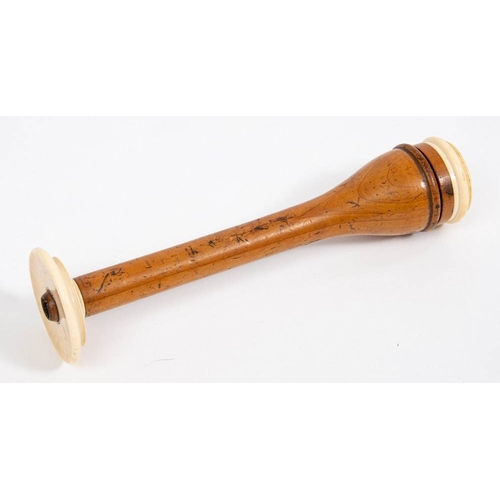 275 - A rare early 19th century boxwood and ivory Piorry stethoscope, circa 1828: of four sections, main t... 