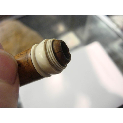 275 - A rare early 19th century boxwood and ivory Piorry stethoscope, circa 1828: of four sections, main t... 