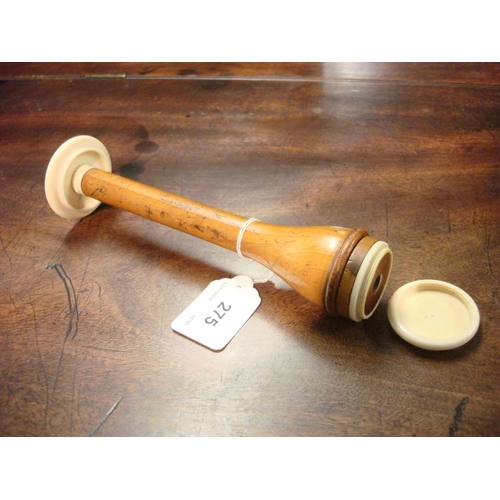 275 - A rare early 19th century boxwood and ivory Piorry stethoscope, circa 1828: of four sections, main t... 