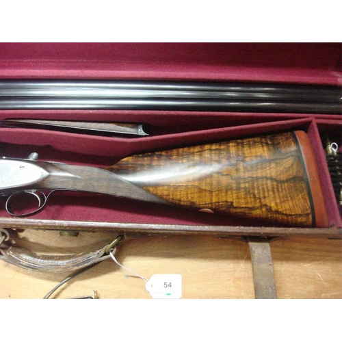 54 - A Boss and Co double barrel twelve bore easy opening ejector: No 22894, plain 28 inch barrel over sc... 