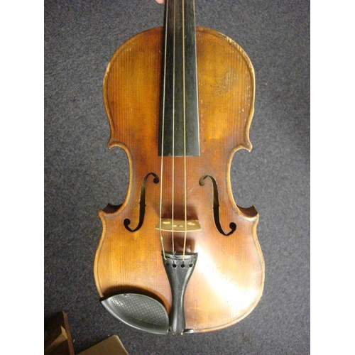 878 - A Czechoslovakian viola: scroll carved headstock over ebony finger board and body with two piece bac... 