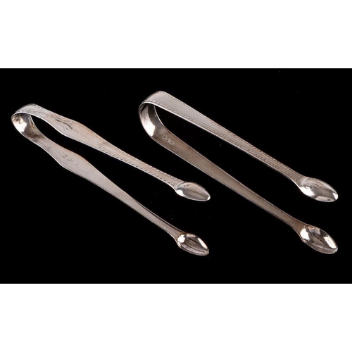 807 - A pair of George III silver sugar tongs, maker Solomon Hougham, London, 1794: initialled, 14.5cm lon... 