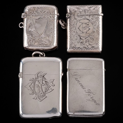 821 - A Victorian silver vesta case with cigar cutter, maker William Richard Corke, London, 1893: monogram... 