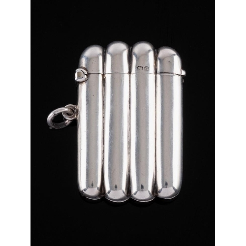 823 - A George V silver novelty vesta case, maker Payton, Pepper and Sons Ltd, Birmingham, 1913: in the fo... 