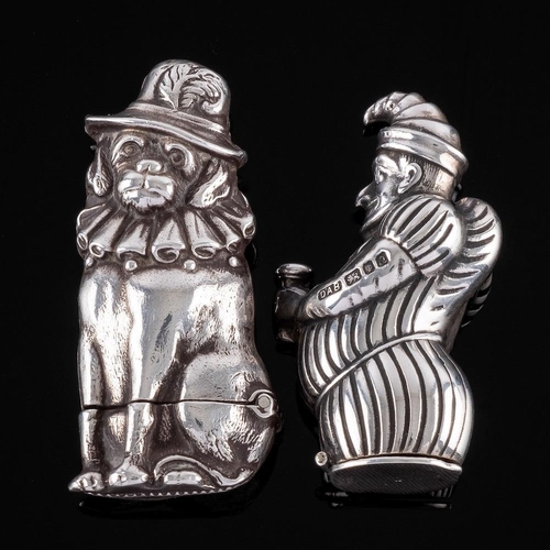 828 - An Elizabeth II cast silver novelty vesta case, maker David A Bowles, London, 1990: in the form of M... 