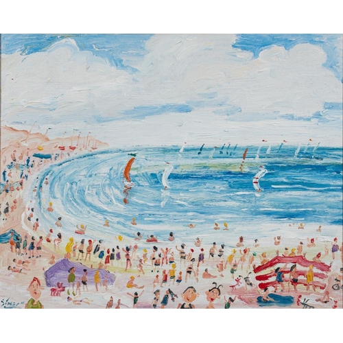 122 - * Simeon Stafford [b.1956]- Near St Ives,:-  signed bottom left further signed and inscribed on the ... 