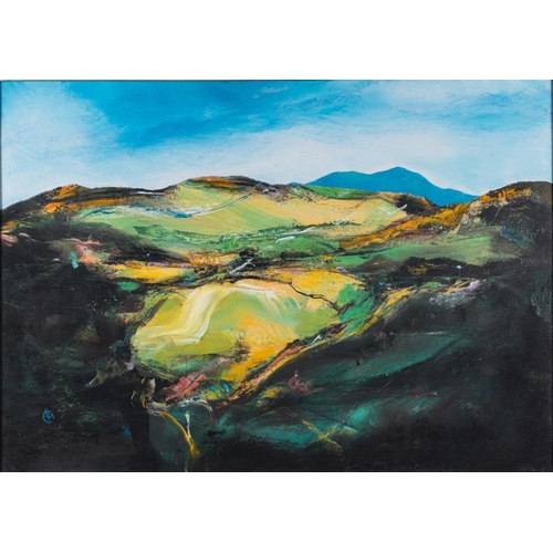 145 - * Derek Menary [b.1943]- Autumn Ridge 3. Mourne Series,:- signed with a monogram bottom left oil on ... 