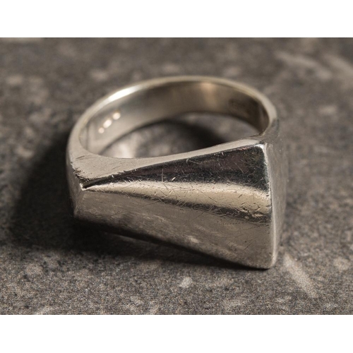 183 - Georg Jensen. A silver 'plaza' ring design number 141: approximately 12gms gross weight, ring size O... 