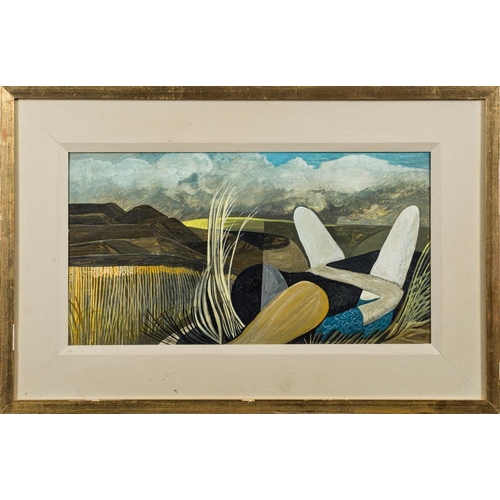 22 - * Reginald James Lloyd [1926-2020]- Maiden Castle, Dorset, reclining figure in the foreground,:- sig... 