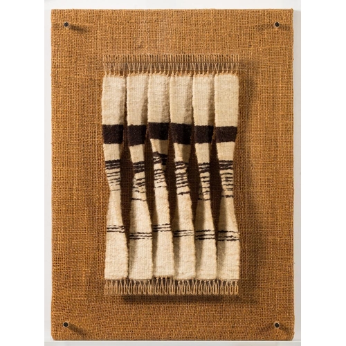 253 - * Bobbie Cox [1930-2018]- Spring Wheat from Warren House Windows,:- twisted woollen tapestry in besp... 