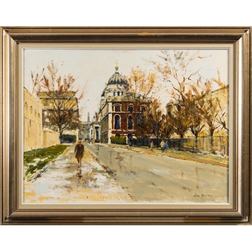 28 - * John Yardley [b.1933]- The Royal Naval College, Greenwich:- signed bottom right oil on board 44 x ... 