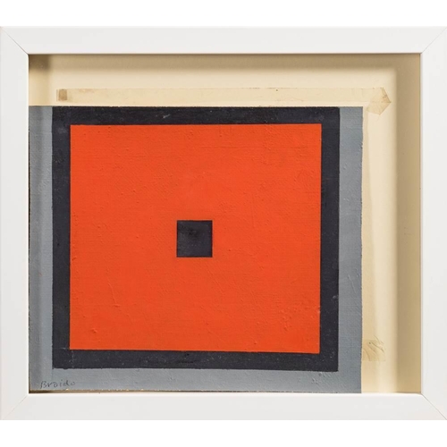 3 - * Michael Briodo [1927-2013]- Red Black Square,:- signed bottom left oil on canvas, 20.5 x 24cm.