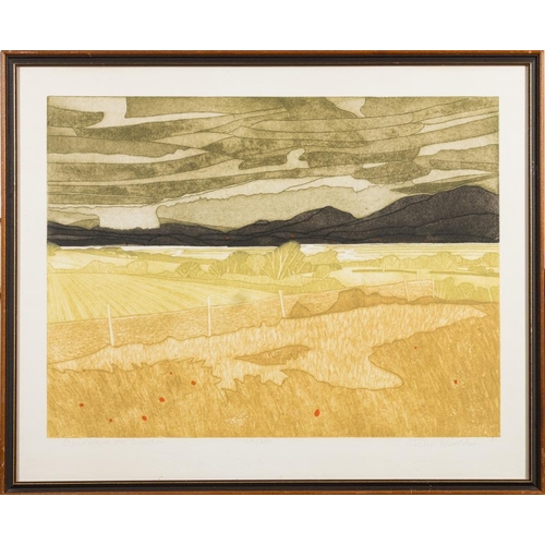 34 - * John Brunsdon [1933-2014]- Cloudbreak over Snowdon,:- etching in colours,  signed, inscribed and n... 