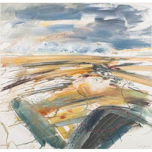 37 - * Saul Cathcart [Contemporary]- Sunset, looking over to Littaford Tors,:- signed bottom right,  furt... 