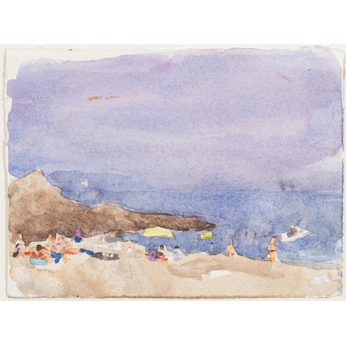 43 - * Danny Markey [b.1965]- Heavy Sky 1995; Beach Scene,:- two, each signed on the backboard watercolou... 