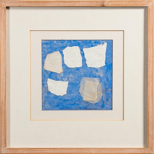 67 - * Michael Briodo [1927-2013]- Sky and Clouds,:- watercolour and mixed media collage, 18.5 x 18.5cm.