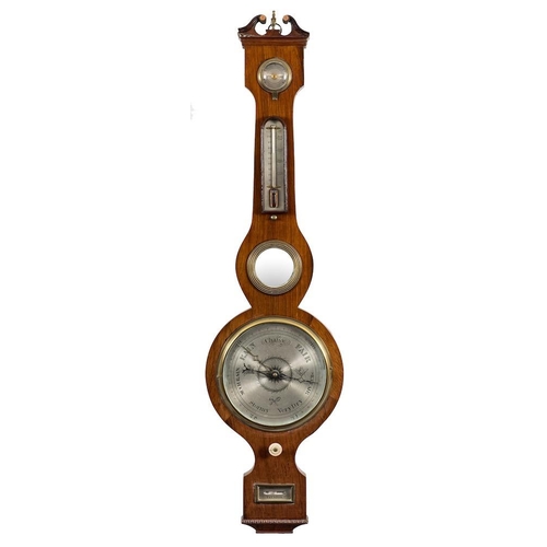 Schalfino, Taunton, a mahogany wheel barometer: the eight-inch silvered ...