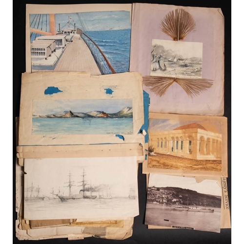 86 - An interesting archive of sketches, photographs and ephemera relating to Royal Navy Assistant Surgeo... 