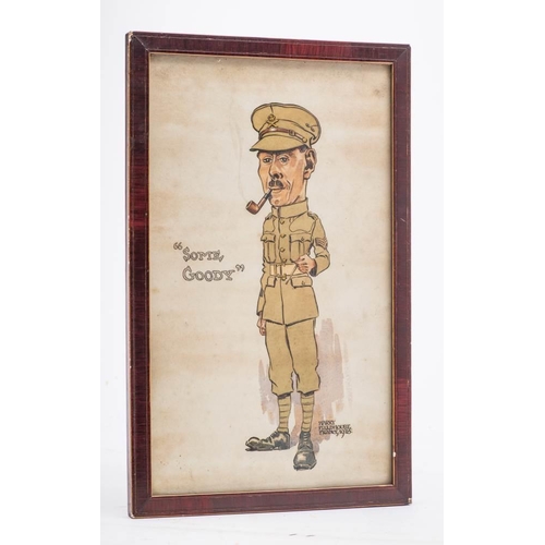 254 - After Harry Fieldhouse (19th/20th Century British)  'Some Goody':  caricature portrait print of a WW... 