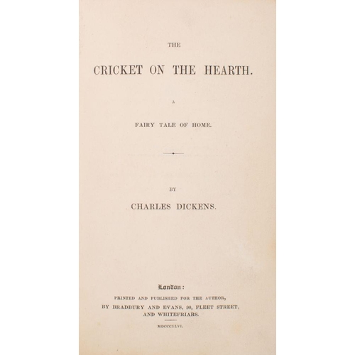 105 - DICKENS, Charles - The Cricket on the Hearth. A Fairy Tale of Home: pictorial frontispiece and title... 